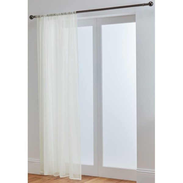 John Aird Lucy Woven Voile Slot Top Curtain Panels (Cream,