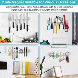 Knife Magnetic Strip, Magnetic Knif e Holder for Wall Mount Fridge Refrigerator Knife Magnet Bar Knife Rack RV Kitchen Utensil Holder Metal Kitchen Tool Holder Knife Block RV Accessories 12 Inch