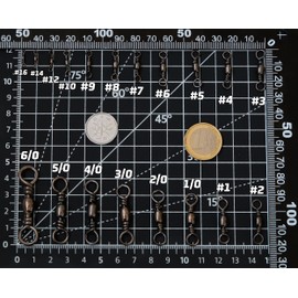 Piscorush Pack of 50/100 Fishing Swivels Fishing Barrel Swivels Fishing Accessories Swivel Set Extra Strong for Predator Fishing for Pike #16-#6/0 (Size #3_35 kg, Pack of 100)