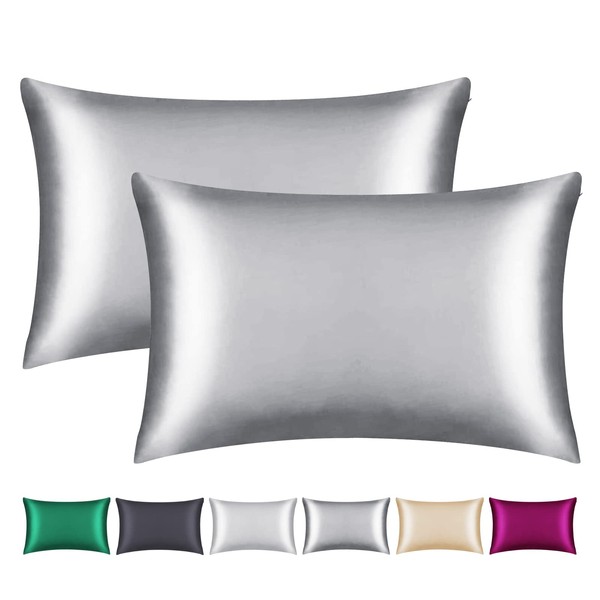 Smbeope 100% Mulberry Silk Pillowcase 2 Pack for Hair and