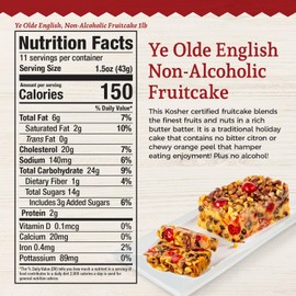 Beatrice Bakery Co. Ye Olde English Non-Alcholic Fruitcake, Grandma's Baked Fresh Delicious Dessert Made With the Finest Fruits and Nuts, Kosher Certified, Est. 1917 (16 Ounce)