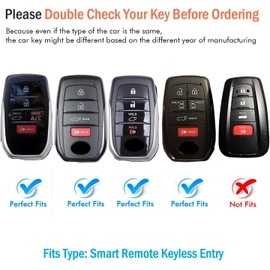 Tukellen for Toyota Key fob Cover Soft Key Shell Case for 2025 Camry 2019-2025 Land Cruiser,2021-2025 Sienna Venza Hilux Fortuner 2023-2025 Highlander Tundra Corolla bZ4X Prius 4/5/6 Buttons-Red