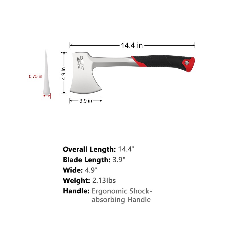 JXE JXO 14.4" Camping Hatchet with Full Tang Forged Construction
