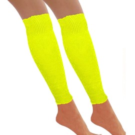 Neon Leg Warmers Dance Party 80s - Retro Fancy Dress Accessory (Yellow)