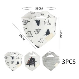 Pack of 3 Cute Triangle Towels, Baby Triangle Towels, Baby Adjustable Saliva Towels, Absorbent Triangle Towels, Cotton Triangle Towels, Soft Triangle Towels