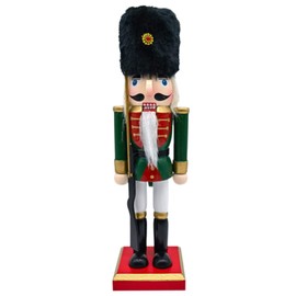 Larfraecy Christmas Nutcracker Soldier Ornament 25.5cm Wooden Christmas Nutcracker Soldiers in Festive Colour,Classic Traditional Decoration for Fireplace Christmas Tree Party Decoration