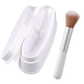 Dip Powder Tray with Dust Cleaning Brush, French Tip Nail Tool Easy Smile Line Tip Mold, Nail Powder Tray, Sequins Glitter Dip Powder Recycling Tray, NAT256 (HJ-NAT256-White)