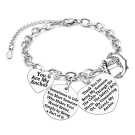 Inspirational Gift Ideas Silver Chain Bracelet Encouragement Quotes Gifts Cheer Up Positive Gifts for Best Friend Coworker Motivational Birthday Graduation Gift for Daughter Stainless Steel Bracelet