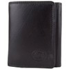 Mens Soft Leather Tri-Fold Coin/Money Wallet with Multiple Features -