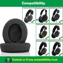 ACCOUTA Breathable Replacement Ear Pads Compatible with Steelseries Arctis 3/5/7/7P/1/Arctis 9/Pro Wireless Gaming Headset Headphones Ear Pads with Breathable Fabric and High-Quality Foam