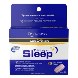 Puritan's Pride Tabletas para dormir de tres capas, 30 unidades