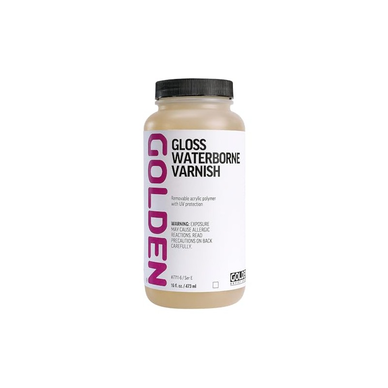 Gloss Waterborne Varnish by Golden, 16 fl. oz. Jar, Professional