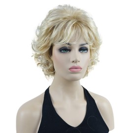 Lydell Short Soft Super Curly Wig Layered Natural Movement Synthetic Women Cosplay Wigs Blonde