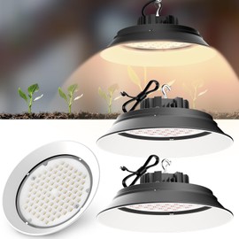 Lightdot Grow Lights for Indoor Plants, 250W 37500LM Full Spectrum Grow Lamp with Aluminum Reflector, Hanging Plant Lights for Indoor Growing Large Tall Plant Garden Greenhouse-2Pack
