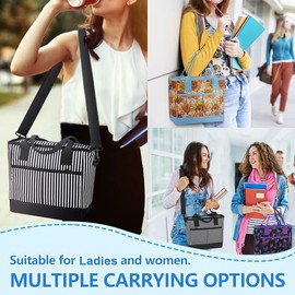 Lunch Bag for Women,VONXURY Insulated Reusable Lunch Bag Cooler Thermal Tote Bag Detachable Strap for Work Travel (Sun Flower)