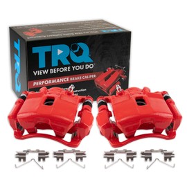 TRQ Front Performance Brake Caliper Set Red Compatible with 2002-2006 Acura RSX 2003-2011 Honda Civic 2007-2008 Fit