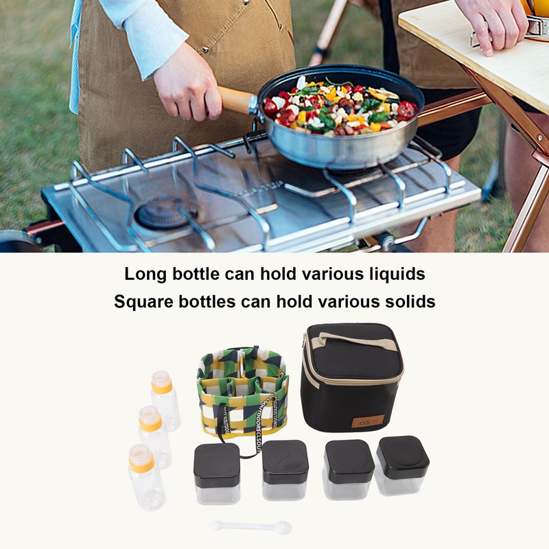 Spice Containers 7 Boxes Portable Seasoning Box for Outdoor BBQ