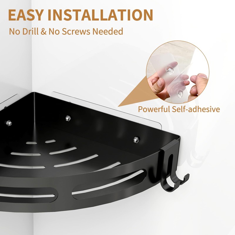 JUYSON Shower Caddy Corner Shelves for Inside Shower No Drilling,