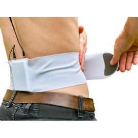 URSA Waist Strap - Ultra Slim, Breathable & Stretchy Microphone Transmitter Straps. Compatible with Most Transmitter/Receivers (White, Medium Waist - Big Pouch)