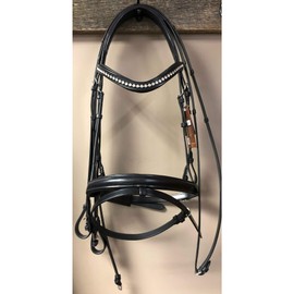 KL Select The Black Oak Magnolia Dressage Bridle - Black (Cob)