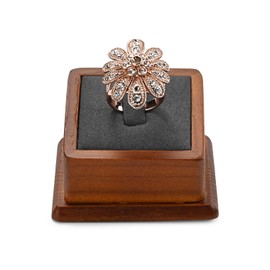 Oirlv Wooden Ring Holder Ring Organiser Stand Practical Ring Display Stand for Ring Storage and Display