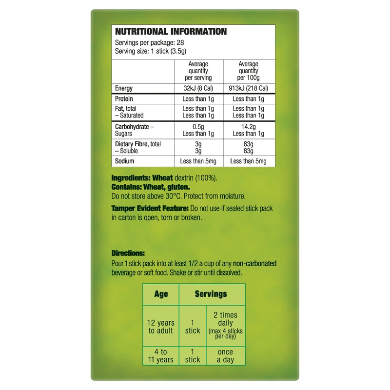 Benefiber Natural Fibre Supplement On-The-Go Stick 28 Pack