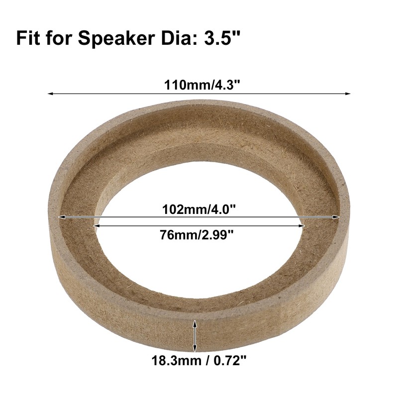 QUARKZMAN Universal 3.5 Inch Speaker Subwoofer Mounting Spacer Rings Pack