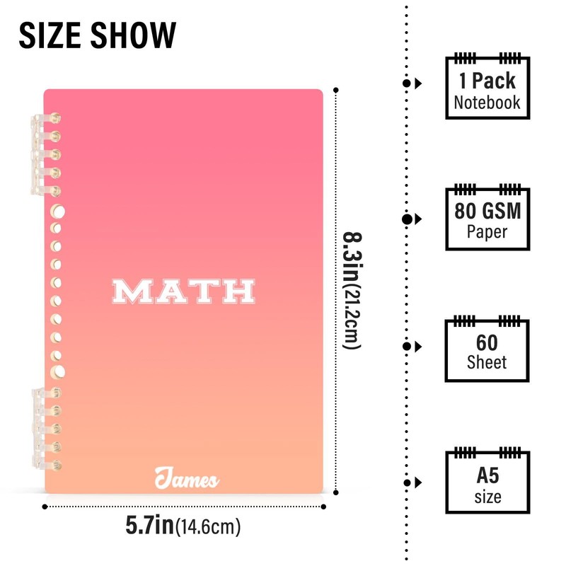 Custom Orange Pink Gradient 2 Pack Spiral Notebook A5 Journal
