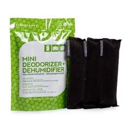 Ever Bamboo Mini Deodorizer & Dehumidifier w/Natural Bamboo Charcoal (3-Pack, 3 x 25 g)