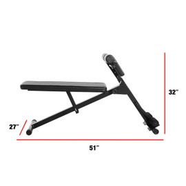 CAP Barbell Hyperextension/Ab Bench, Black