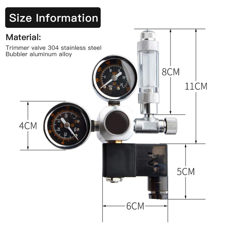 Pssopp CO2 Pressure Regulator CO2 Aquarium Pressure Regulator Valve with