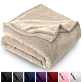 Bare Home Fleece Blanket - King Blanket - Oyster - Lightweight Blanket for Bed, Sofa, Couch, Camping, and Travel - Microplush - Ultra Soft Warm Blanket (King, Oyster)