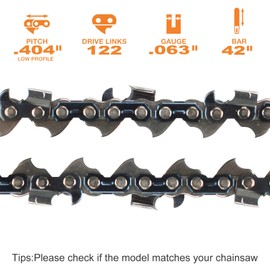 AAAQQ 42 Inch Chainsaw Chain .404'' .063'' 122DL for Stihl 051 075 076 088 MS880 (1 Chain)