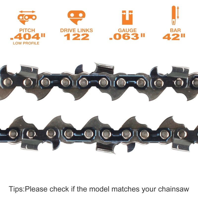 AAAQQ 42 Inch Chainsaw Chain .404'' .063'' 122DL for Stihl