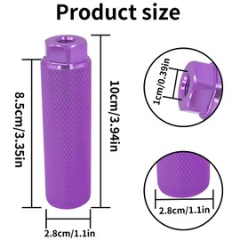 YMWALK Black Aluminum Alloy Bike Pegs 2 Pack –Anti-Slip Foot Pegs for Mountain and BMX Bikes – Compatible with 3/8 Inch Axles –Perfect Rear Stunt Pegs for Dirt Bike and Cycling Enthusiasts (Purple)