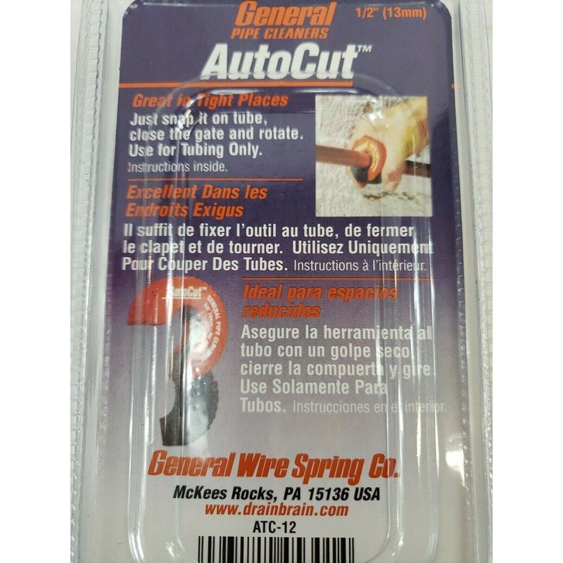 General Pipe Cleaners ATC12 1/2-Inch AutoCut Copper Tubing Cutter, Black,