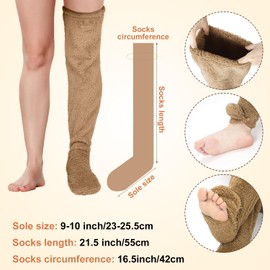 Plush Warmth Long Socks, Over Knee High Fuzzy Socks Fuzzy Leg Warmers Plush Slipper Stockings Teddy Leg Long Sock Furry Long Leg Warmers Fuzzy Thigh High Socks for Women Winter Home Sleeping Socks