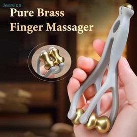 듀얼 로우 황동 롤러 핸드 조인트 마사지 경혈 경락 다기능 손가락 혈액 순환 촉진 [01 A1] Dual Low Brass Roller Hand Joint Massage Acupressure Meridian Multifunctional Finger Blood Circulation Promoter [01 A1]