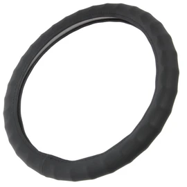 Motor Trend Ergonomic Grip Steering Wheel Cover/Protector for Small Size Steering Wheels in Cars, SUVs, Boats (13.5-14.5") (Genuine Leather (Black))
