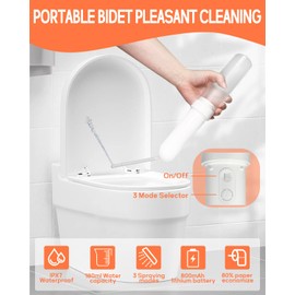 Portable Bidet for Travel, Handheld Sprayer with 3 High Spraying Modes, USB-C Rechargeable and IPX7 Waterproof Electric Bidet Sprayer for Women and Men Personal Hygiene Cleaning/ Postpartum Care