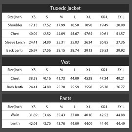 Rogers & Morris Tuxedo Suits for Men Regular fit 3 Piece Pasiley Floral Patterm Homecoming Outfits Black Small