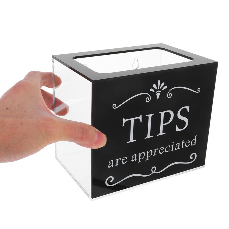 KALLORY Acrylic Donation Box Locking Tip Jar Money Bank Accounting