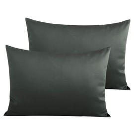 NTBAY 2 Pack 500 Thread Count 100% Egyptian Cotton Pillowcases, Super Soft Cozy and Breathable Envelope Closure King Pillow Cases, 50x90 cm, Charcoal Grey