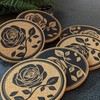 Mango Steam Set of Six Rose Decorative Coasters for Drinks