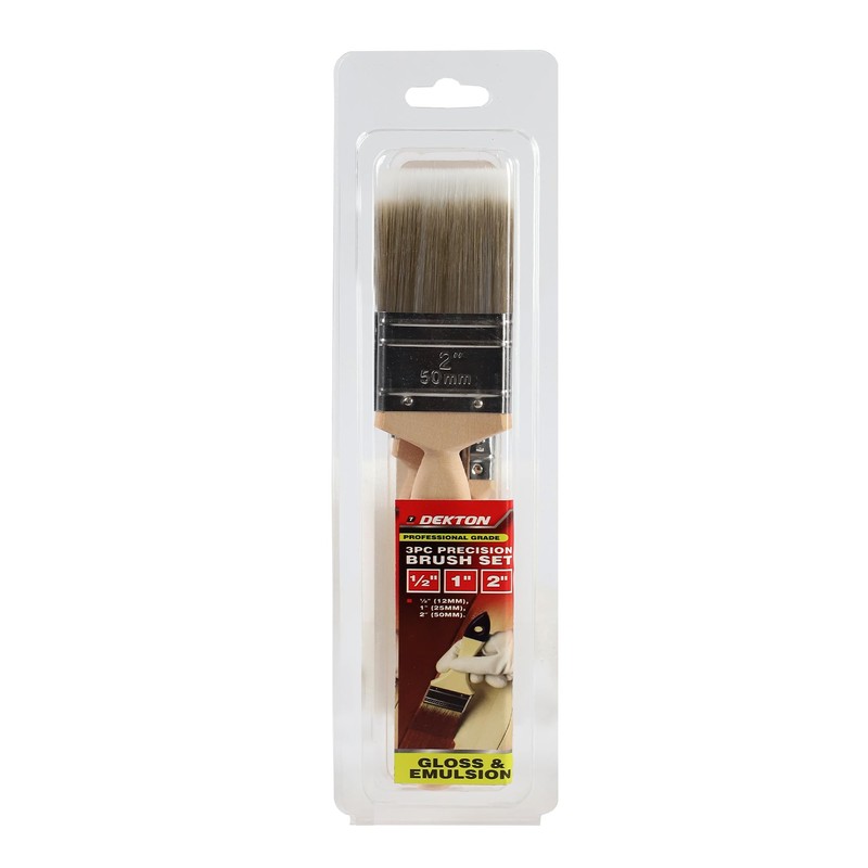 Dekton 3pc Professional Grade Precision Paintbrush Set-Ideal for Water-Based Gloss