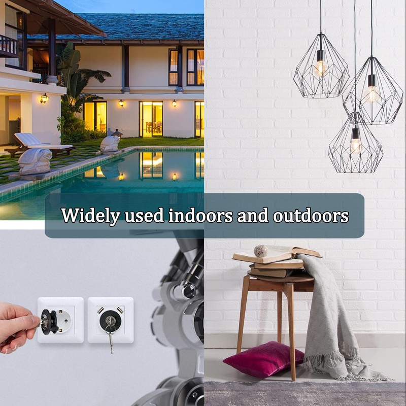 Taicols 2 Pack Socket Lock with 4 Keys Safety Lock