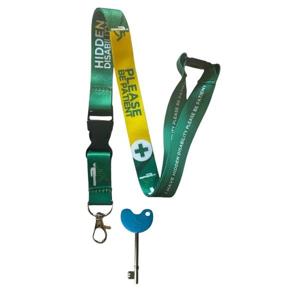 Hidden Disability Lanyard with Compatible Radar/NKS Disabled Toilet Key