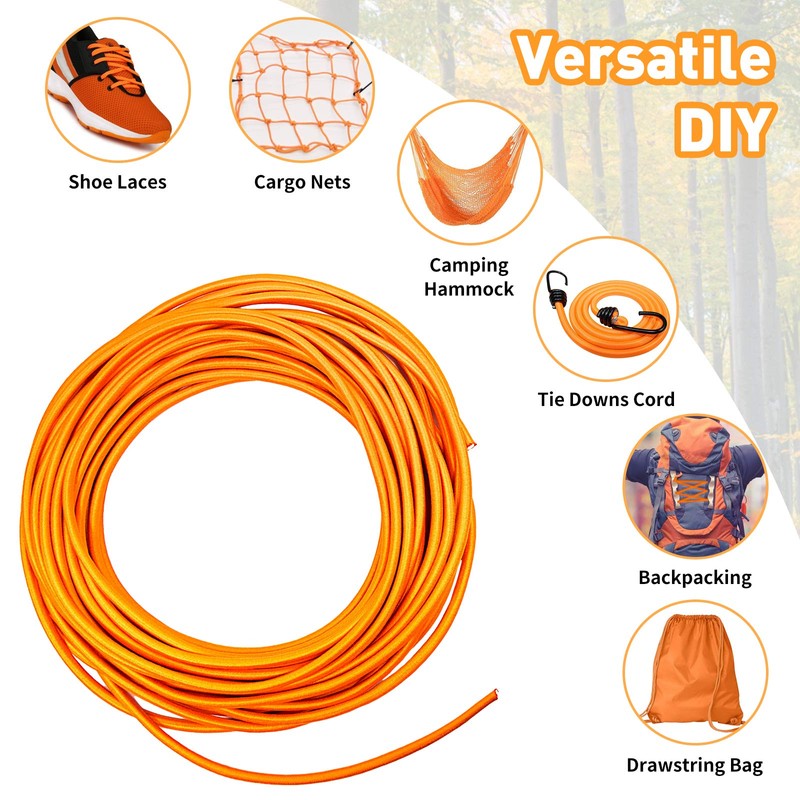 Pluzluce Strong Elastic Bungee Shock Cord, 32ft 5/32" (4mm) Stretch