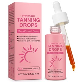Sunless Tanning Drops to Drink, Natural Drinkable Tanning Drops, Oral Self tanning drops Gradual Glow, Moisturizing Tanner for Face & Body, Enhancing Your Natural Skin Tone, For All Skin Types 50ml