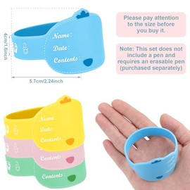 Etiquetas para biberones de bebé para guardería, 12 piezas, reutilizables de silicona, para guardería, impermeables, bandas para nombres de botellas de bebé, etiquetas esenciales para el cuidado del día, 6 colores